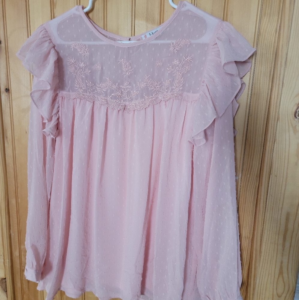 Pink lace blouse
